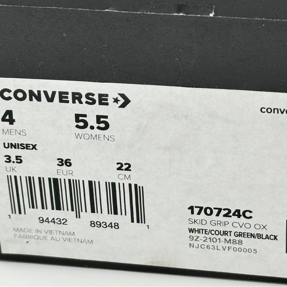 NWT Converse Skid Grip CVO Sneakers Unisex Archive Print - White Geometric 80’s - Picture 6 of 14